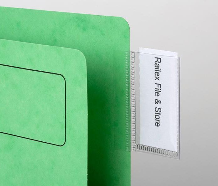 Railex self adhesive Cleartab with insert PK100