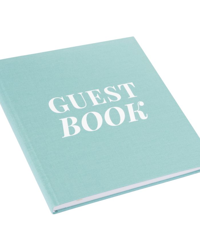 Aqua Linen Guest Book