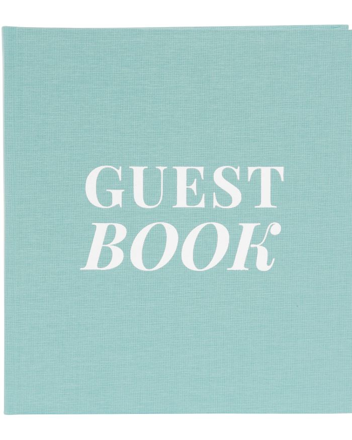 Aqua Linen Guest Book